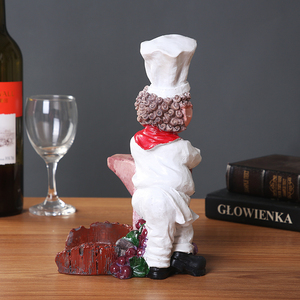 Support à vin créatif pour chef, statue de cuisinier décorative en résine, porte-gobelet, porte-bouteille, accessoire artisanal pour <span class=keywords><strong>bar</strong></span> à domicile - Product Image 5