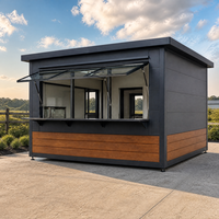Kiosque mobile préfabriqué pour la vente au détail, unité de bar à café, comptoir de service vitré pour la vente de rue