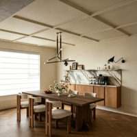 Buffet en bois de style Japandi moderne, armoire de rangement, meuble d'entrée, armoire à chaussures, meubles de salle à manger modulaires, cuisine de luxe sur mesure