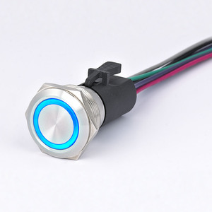 ONPOW Interruptor de Botón Pulsador Marino Metálico Iluminado Momentáneo de 22mm con Conector - Product Image 2