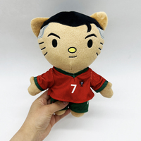 Fabricant chinois de peluches personnalisées pour enfants, mascotte de football en peluche douce, numéro 7, maillot rouge, pantalon vert, cadeau pour enfants