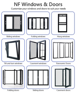 NF finestra singola scorrevole in lega di alluminio telaio appeso in vinile nero stile americano finestre porte per la casa Mobile Top Storm Windows - Product Image 6