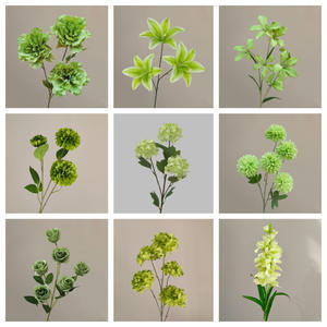 Fleurs artificielles en soie Zhuoou en gros : Phalaenopsis, Hortensias, Lys, Roses de mariage, Fausses compositions florales vertes - Product Image 3