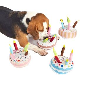 Sıcak satış Pet malzemeleri yumuşak peluş doğum günü pastası çiğnemek oyuncak doğum günü hediyesi köpek açık eğlenceli köpek peluş oyuncak - Product Image 1