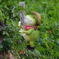 Grenouille Pluviomètre Jardin Décor Extérieur Sculptures Statues Pelouse Ornements Attrape-pluie