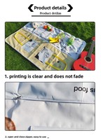 Tapis de pique-nique portable et épais, résistant à l'humidité, pour excursions, camping et voyages, avec design de sac à main à fermeture éclair