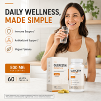 Quercétine Complexe Marque Blanche 500mg avec Bromélaïne et Bioflavonoïdes d'Agrumes 60 Capsules Végétales Complément Alimentaire pour la Santé Immunitaire Usine