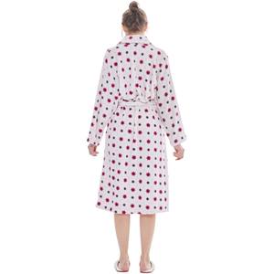 女性のための工場で居心地の良い快適な暖かい印刷冬のバスローブ特大厚いぬいぐるみ寝間着フランネルフリースエレガントなショートレイヤー - Product Image 6