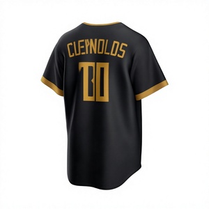 Maillot de baseball personnalisé pour homme, manches courtes, col de baseball, imprimé par sublimation, nom et numéro personnalisés, évacuation de l'humidité, boutons - Product Image 4