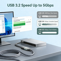 Cable de Extensión USB 3.0, Cable de Extensión USB Macho a Hembra 3.2, 5Gbps de Alta Velocidad, Cable de Extensión Trenzado Personalizado de Fábrica, 1m 2m 3m