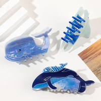 Océan acétate queue de cheval pince à cheveux fille coréen acide acétique baleine requin pince pince à cheveux créatif Marine biologique cheveux accessoires