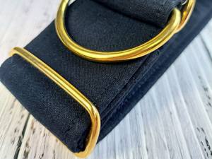 dog gold, limited <b>slip</b> martingale or buckle brass, greyhound <b>collar</b> boy / solid black - Product Image 5