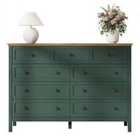 Commode moderne en bois d'ingénierie Tradare à 9 tiroirs avec poignées métalliques, organiseur de rangement large pour chambre et salon