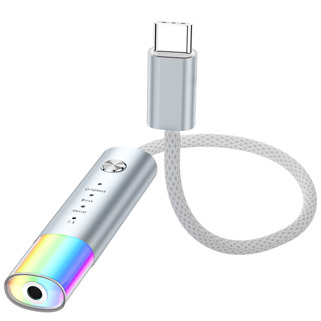 High Quality 7.1 Channel USB-C to 3.5mm DC Output Audio Converter Headphone Microphone 2-in-1 Adapter for Laptop & PC Brand New