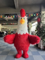 Costume de mascotte de poulet en peluche gonflable de dessin animé drôle Costume d'animal mobile personnalisé pour la mascotte publicitaire de Cosplay de fête d'enfants