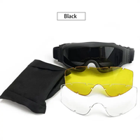 Lunettes tactiques à 3 lentilles Lunettes de combat anti-choc pour la chasse/Paintball Système de lentilles interchangeables
