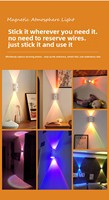 Lampe murale minimaliste intelligente à LED avec commande tactile, variateur d'intensité, alimentation par batterie, recharge USB, télécommande, montage magnétique
