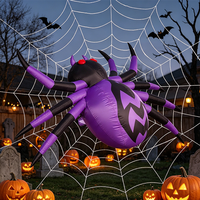 Décorations gonflables d'Halloween de 9 pieds de large, décorations de jardin en forme d'araignée avec LED intégrées pour la cour, le jardin, les fêtes et la pelouse