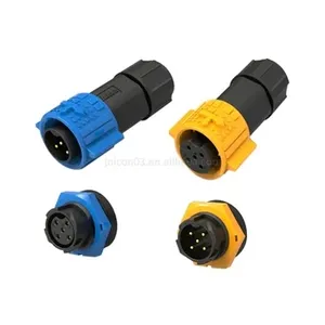 Jnicon M19 Solar waterproof led light driver connector wire to wire board 3 pin IP67 connector push locking socket
