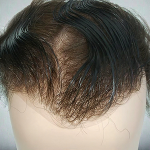 วิกผมผู้ชายแบบแฮนด์เมด PU บางเฉียบ  ทำจากผมแท้ธรรมชาติอินเดีย  ทรงตรง  ดีไซน์สวย  พร้อมท็อปเป้เสริมผม - Product Image 3