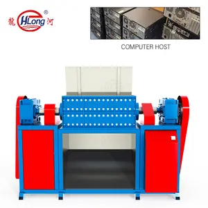 low noise metal can aluminium shredder hard drive crushing machine recycling waste double shaft crusher in Philippines