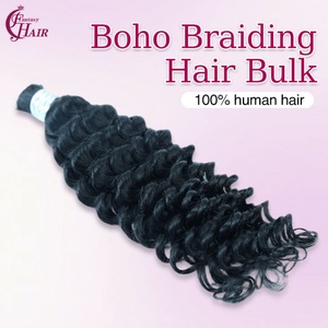 ผมคนแบบลอนลึก100กรัมสำหรับการต่อผมสีดำแบบไม่ทอ - Product Image 2