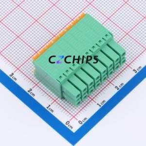 MX15EDGKNH-3.5-2*08P-GN01-Cu-A Plug-in Terminal Block P=3.5mm Connector Plug 2x8P 3.5mm Green - Product Image 2