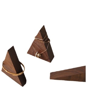Wooden Triangular Jewelry Rack For Necklace Display <b>Storage</b> Stand With Custom Logo Option - Product Image 4