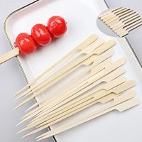 Brochettes de bambou Bbq en bâtonnets minces de viande extra longs jetables naturels plats et écologiques