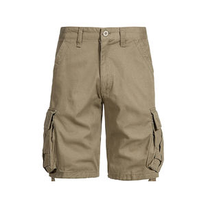 Nuevos Shorts Cargo Personalizables, Ecológicos, Antiarrugas, con Cierre, Cintura Media, Largo hasta la Rodilla, de Poliéster/Algodón, para Hombre, en Colores Sólidos - Product Image 1