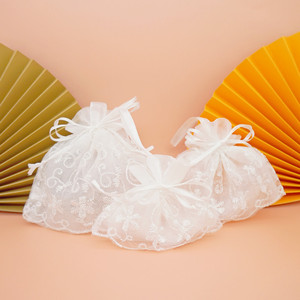 Sachets en gaze pour échantillons cosmétiques, garniture en <span class=keywords><strong>dentelle</strong></span>, fleurs séchées, savon d'armoise pour aromathérapie, sachets de bonbons de mariage - Product Image 2