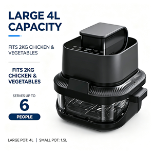 Anbolife <span class=keywords><strong>Friteuse</strong></span> à <span class=keywords><strong>air</strong></span> portable en verre 4-en-1 4L 1500W avec panier visible, pour re-croqueriser, cuire et frire à l'<span class=keywords><strong>air</strong></span>, pour une croquanture maximale, sans huile, LVD CB ETL sans PFAS - Product Image 3
