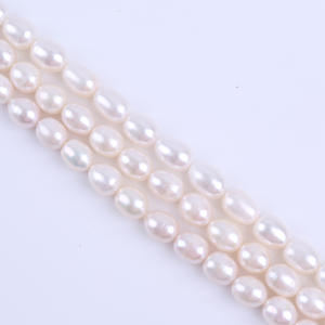Perles de riz d'eau douce naturelles de 8-9 mm, couleur blanche, semi-finies, accessoires pour collier, bricolage, Zhuji Zhuji Necklace - Product Image 2