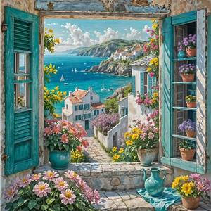 SONGWOOART Diy Diamond <strong>Painting</strong> Seaside Pier Cabin <strong>Lighthouse</strong> Mosaic <strong>Painting</strong> for Home Decoration Wall Decor - Product Image 1