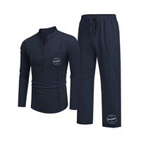 Camisa de Hombre con Logotipo Personalizado, Pantalones Casuales de Manga Larga, Traje de Playa