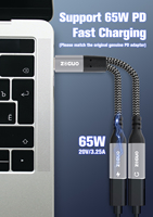 ZOGUO Dual USB C Adaptador de auriculares y cargador 2 en 1 Tipo C Conector macho con PD 65W Soporte de carga rápida Llamada y música