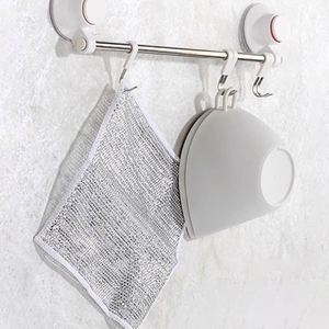 Double-Sided Dishcloth Kitchen Instead of Steel Wool Magical Scouring Pad Household <b>Silver</b> <b>Wire</b> Cleaning Cloths - Product Image 4