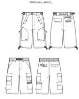 Jean cargo en denim Y2K marron avec patch 3D de qualité, motif flamme numérique en strass et cristaux, imprimé graphique, effet vieilli et orné de pierres précieuses