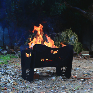 Outside Fire Pit Portable Flat Pack Metal <strong>Folding</strong> Camping <strong>Firepit</strong> - Product Image 2