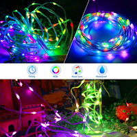 Lumières de rideau étanches USB adressables RGB WS2812 5V, lumières de Noël LED multicolores, guirlandes lumineuses féériques avec télécommande