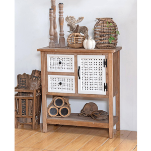 <b>Rustic</b> Farmhouse Design Dining Room Kitchen Storage Vintage Distressed Pine Wood Display <b>Cabinet</b> - Product Image 1