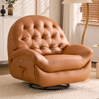 Sofá reclinable multifunción giratorio de cuero sintético para dormitorio y sala de estar de lujo moderno