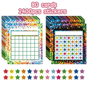 Tabla de incentivos para el aula de 80 hojas, 2400 pegatinas de estrellas de colores, tabla de recompensas para niños, estudiantes, uso doméstico y educativo - Product Image 1