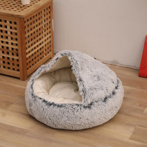 Cartoon Style Winter Warm <span class=keywords><strong>Indoor</strong></span> Semi-Closed Katzen bett Höhle Tragbare und bewegliche Plüsch kissen Hunden est Komfortable Pet <span class=keywords><strong>House</strong></span> - Product Image 5