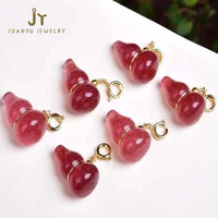 Pendentifs en pierres précieuses pour la fabrication de bijoux à bricoler soi-même accessoires pendentifs en cristal de guérison en forme de gourde pendentifs en Quartz fraise