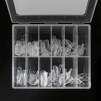 Outil d'extension d'ongles en acrylique papillon carré français avec logo personnalisé, double forme pour ongles avec boîte en plastique