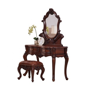 2020 nueva llegada real de lujo de madera antigua princesa hacer mesa de <span class=keywords><strong>tocador</strong></span> espejo - Product Image 4