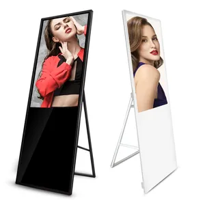 Aiyos 55 Inch LCD Kiosk Display Portable Floor Stand Digital Signage Advertising Players
