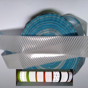 Ruban de coupe/rayures réfléchissantes en fer vert/argent 2 m, réflecteur de transfert thermique segmenté pour vêtements - Product Image 1