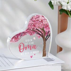 Produits personnalisables, cadeau d'anniversaire pour femmes, motif d'arbre à cerisiers, plaque incurvée en acrylique haute transparence, décoration de bureau à domicile - Product Image 2